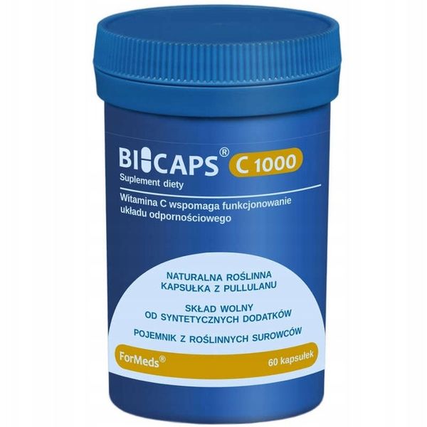 BICAPS WITAMINA C 1000 MG 60 KAPS ODPORNOŚĆ KOŚCI ANTYOKSYDANT zdjęcie 1