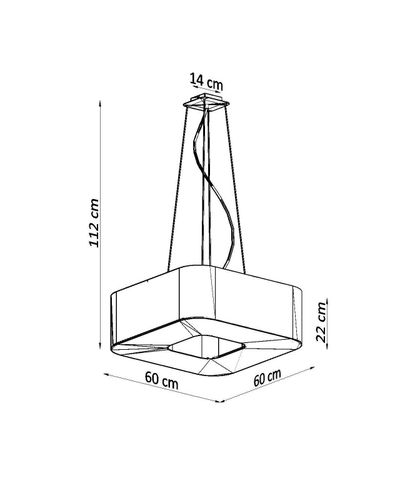 LAMPA wisząca SL.0783 kwadratowa OPRAWA zwis abażurowy biały na Arena.pl