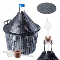 KADAX Gąsior Na Wino 25 Litrów Balon Do Wina Rurka Korek W Koszu Zestaw