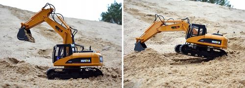 MOCNA KOPARKA ZDALNIE STEROWANA GĄSIENICOWA RC + CHWYTAK 2w1 METAL + PILOT na Arena.pl