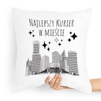 Poduszka Prezent Dla Najlepszego Kuriera W Mieście Z Nadrukiem Ze Zdjęciem