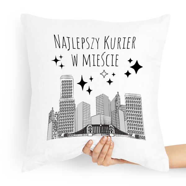 Poduszka Prezent Dla Najlepszego Kuriera W Mieście Z Nadrukiem Ze Zdjęciem zdjęcie 1