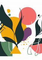 Plakat 67,5x95cm Kolorowa Abstrakcja Botaniczna