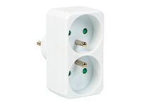 Rozgałęźnik R-270P PR 2-GNIAZDA z uziemieniem okrągłe