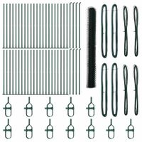 Ogrodzenie z słupkami Zielony 1.5 x 100 m Stal pokryta PCV