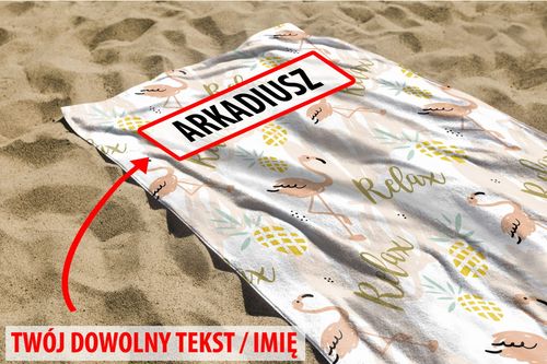 RĘCZNIK Lato z twoim dowolnym tekstem 130x75cm 036F na Arena.pl