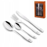 ZESTAW SZTUĆCÓW 6 osób ze stali nierdzewnej SZTUĆCE Z SERCEM do zmywarki