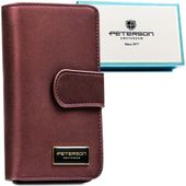 fioletowy portfel damski ze skóry naturalnej i ekologicznej zamykany