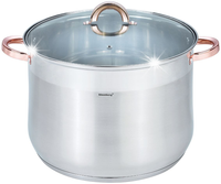 GARNEK STALOWY DUŻY GASTRONOMICZNY 18.7L 32CM NA INDUKCJĘ GAZ RÓŻOWE ZŁOTO