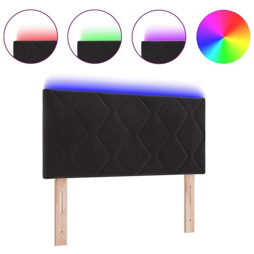 Wezgłowie LED Ze LED Lights Argyle Czarny 100 cm Aksamit na Arena.pl