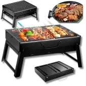GRILL TURYSTYCZNY PRZENOŚNY SKŁADANY WALIZKA +PODSTAWKA KRATOWNICA PODNÓŻEK