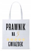 Dla Prawnika Adwokata Torba Eco Biała Shopper Z Nadrukiem Ze Zdjęciem