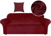 POKROWIEC NA KANAPĘ SOFĘ NAROŻNIK ELASTYCZNY WELUR 235-300 4OS BORDOWY