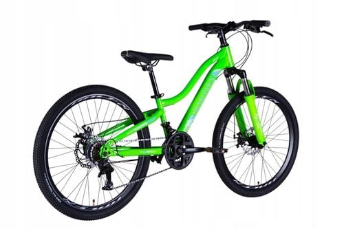 ROWER GÓRSKI MTB 24 CALI NA KOMUNIĘ AMORTYZACJA HAMULCE TARCZOWE 130-145cm na Arena.pl