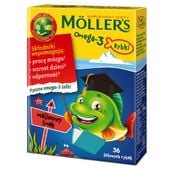 Möller's Omega-3 Żelki Rybki ODPORNOŚĆ Dla Dzieci MALINOWE 36 szt. Moller's