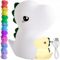 LAMPKA NOCNA DLA DZIECI KOLOROWA SILIKONOWA DINOZAUR DINO LED RGB KOLORY