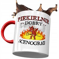 Kubek Czerwony Dla Scenografa Piekielnie Dobry Z Nadrukiem Ze Zdjęciem