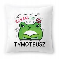 Poduszka Dla Tymoteusza Na Urodziny Ze Zdjęciem Na Prezent Biała 40X40 Cm
