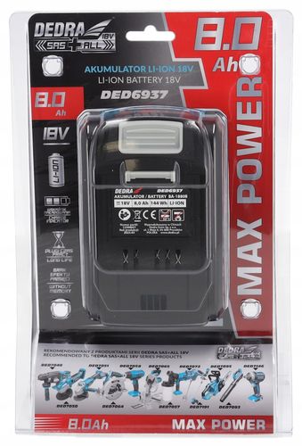 Akumulator DEDRA DED6937 8Ah 18V na Arena.pl