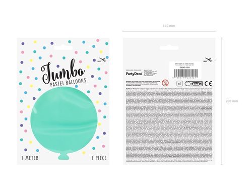 "Balon okrągły 1m, Pastel Light Mint" na Arena.pl