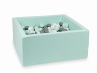 Suchy basen miętowy 90x90x40 z piłeczkami 400 sztuk (białe, szare, jasnomiętowe)