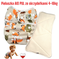 Pieluszka Wielorazowa AIO PUL ze Skrzydełkami LISKI NappiMe