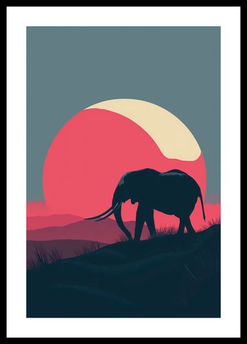 Plakat 30x45cm Słoń przy Czerwieni na Arena.pl