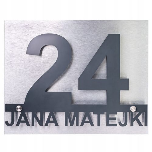 DUŻY NUMER DOMU TABLICZKA ADRESOWA Z NUMEREM DOMU 48x38cm ANTRACYT na Arena.pl