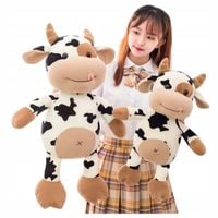 MASKOTKA PLUSZOWA KROWA PRZYTULANKA PLUSZOWA ŁACIATA KRÓWKA 40CM