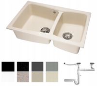 ZLEW ZLEWOZMYWAK GRANIT 8 kolorów 80x50 + SYFON