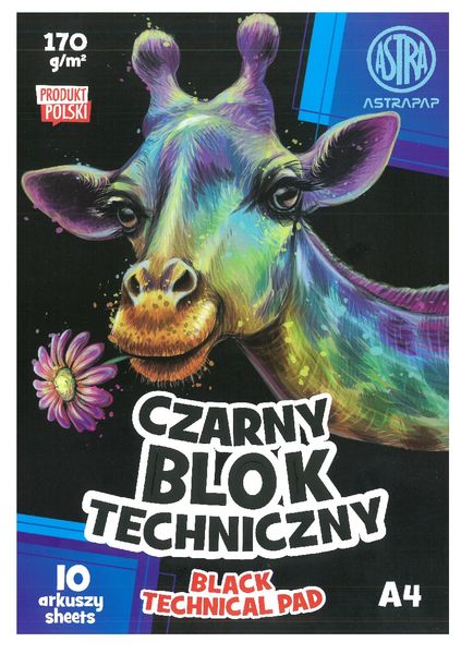 blok tech. astrapap black a4 170g a'10 4891 zdjęcie 1