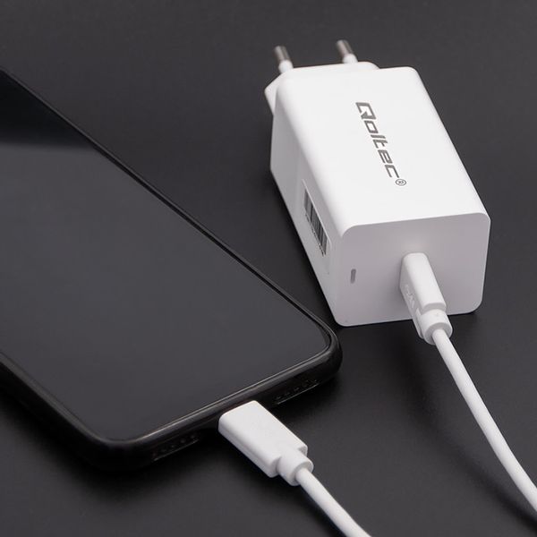 Qoltec Kabel USB 2.0 typ C męski | USB 2.0 typ C męski | 2m | Biały zdjęcie 4