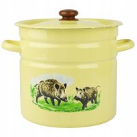 Garnek emaliowany 12L tradycyjny 22CM DZIK PROSTY GŁADKI GAZ DUŻY XXL