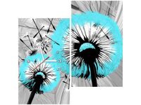 60 60CM ZEGAR DMUCHAWCE DELIKATNYM TURKUSIE OBRAZ ŚCIENNY PŁÓTNO RAMA