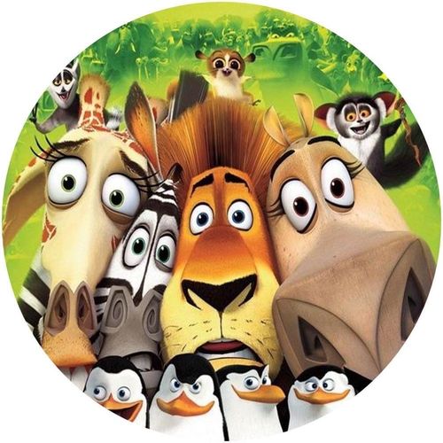 Opłatek na tort Król Lew Madagaskar Pingwiny Żyrafa Zwierzęta Tekst Gratis na Arena.pl