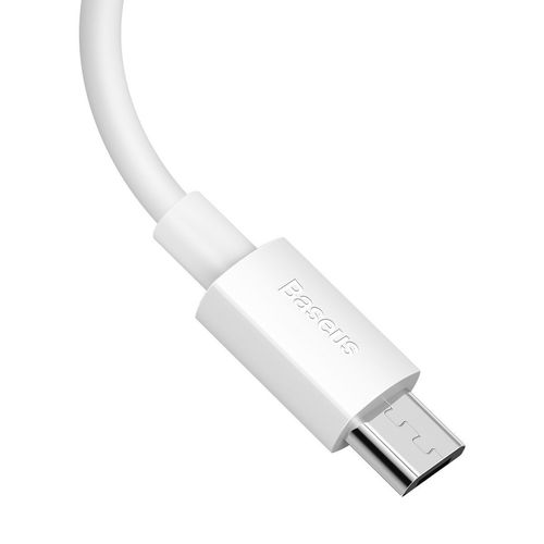 kabel micro usb do usb baseus simple wisdom, 2.1a, 1.5m (biały) 2szt. na Arena.pl