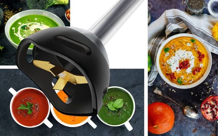 MOCNY BLENDER RĘCZNY ŁUCZNIK JK-1200 OSTRZE TYTAN TURBO KRUSZY LÓD 1200 W zdjęcie 2