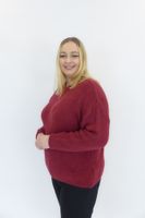 Bordowy Sweter Damski Alpaka Magma UNI