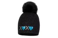 BROEL JASMINE czapka dla dziewczynki czarny-turkus 46-48