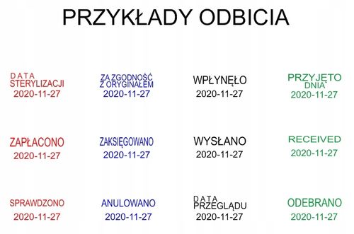 Datownik z tekstem mały kieszonkowy - Data + Tekst na Arena.pl