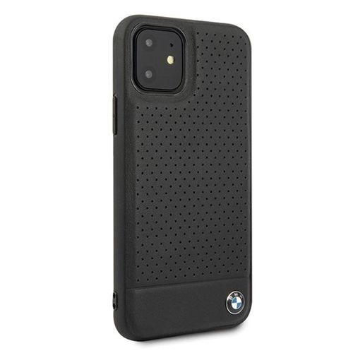 BMW Perforated Horizontal Smooth Leather Etui iPhone 11 (czarny) na Arena.pl