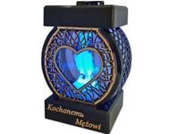 MĄŻ MĘŻOWI ZNICZ LAMPION  NA GRÓB KOŁO RTN SERCE RAMA ZŁOTO+FIGURKA LED