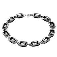 SREBRNA BRANSOLETA PROSTOKĄTY Z CYRKONIAMI SREBRO PRÓBY 925