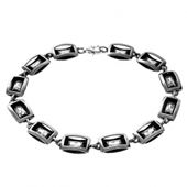 SREBRNA BRANSOLETA PROSTOKĄTY Z CYRKONIAMI SREBRO PRÓBY 925