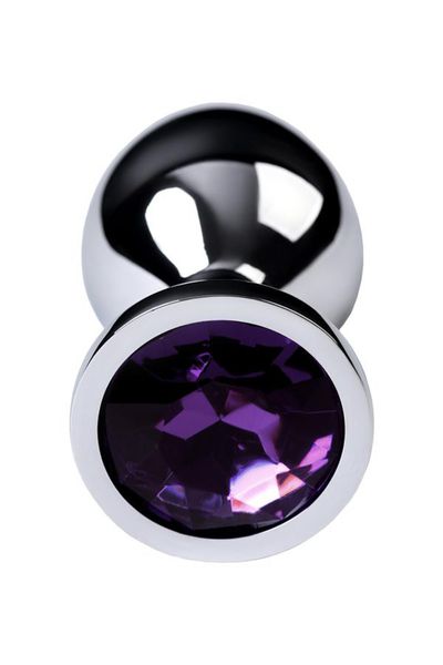 Silver Anal Plug Toyfa Metal,With A Amethyst Colored Gem zdjęcie 5