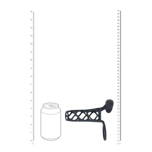 Vibrating Cage Silicone Cock Sleeve And Ball Ring - Black na Arena.pl