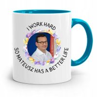 Kubek Błękitny Politycy Premier Mateusz Morawiecki Z Nadrukiem Ze Zdjęciem