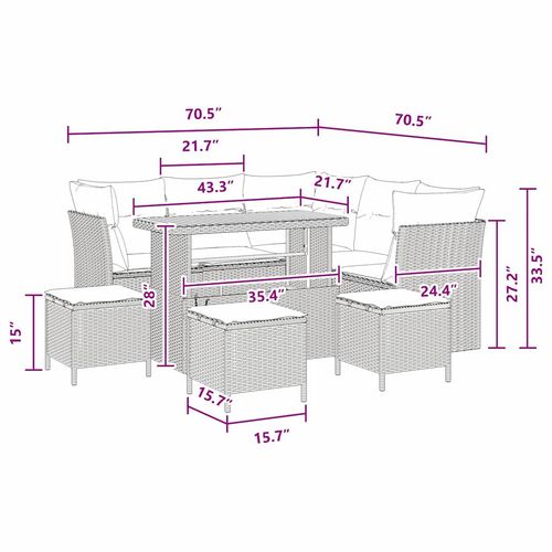 Zestaw Sof na Ogród 9 pcs Czarny polirattan na Arena.pl
