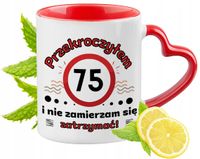 75 Urodziny Czerwony Z Uszkiem W Kształcie Serca Na Prezent