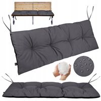 PODUSZKA NA ŁAWKĘ OGRODOWĄ HUŚTAWKĘ PALETY 120x40 CM WODOODPORNA C. SZARY